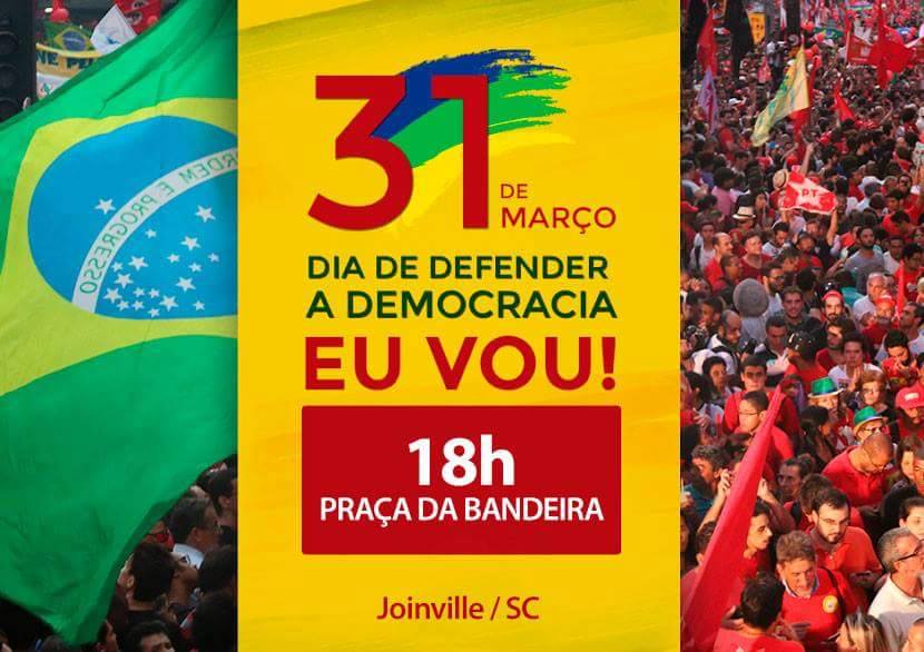 Sindicalistas participam em ato pela defesa da democracia